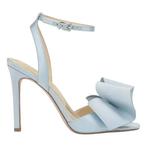Jessica Simpson Women's Olivine Satin Bow High Heel Sandals Light Blue Size 5 - Picture 2 of 5